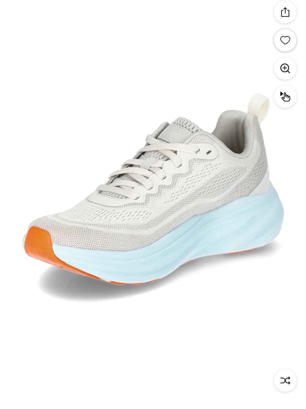 Avia Women's Cream Athletic Shoe with Light Blue Midsole and Orange Toe